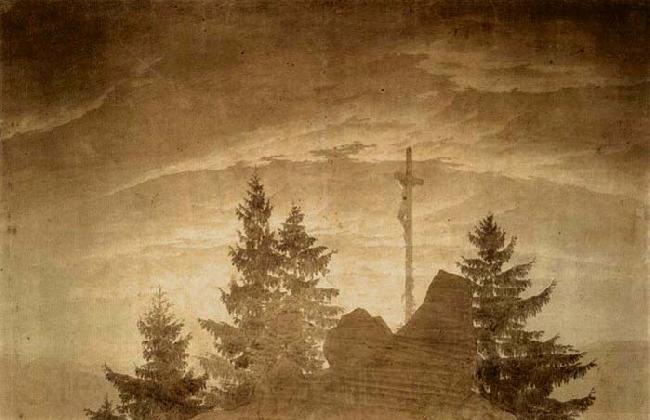 Caspar David Friedrich Cross in the Mountains Norge oil painting art
